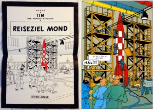 Poster from Comic Reddition 15 and the original - Copyright © Hergé / Moulinsart