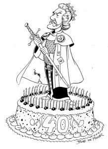 Drawing made for Chris De Moor's 40th birthday.