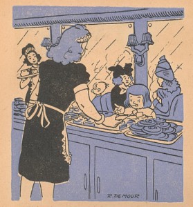One of three drawings featured in this 1947 calendar.