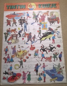 The "Tintin and the Lake of Sharks" poster as published by Belvision in 1973.