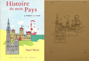 On the left the final cover as it was printed, on the right the cover as drawn by Bob De Moor.