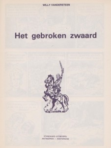 The logo on the title page of the first De Rode Ridder album.