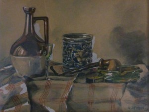 Bob De Moor still life painting from 1947.