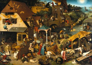 Pieter Bruegel the Elder's 'De Vlaamse Spreekwoorden' from 1559.