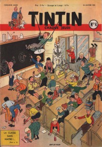 The actual frontcover of Tintin issue 4, from January 26, 1950.