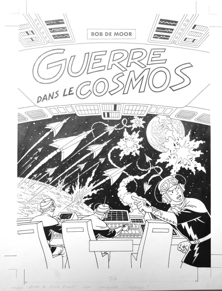 The never published before cover artwork of the unreleased re-edition of "Guerre Dans Le Cosmos".