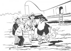 The undated cartoon featuring a bearded Paul Henri Charles Spaak.