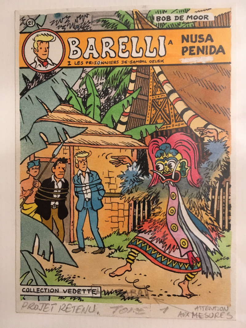 A test artwork version for the 80s version of 'Barelli à Nusa-Penida (Volume 1)'