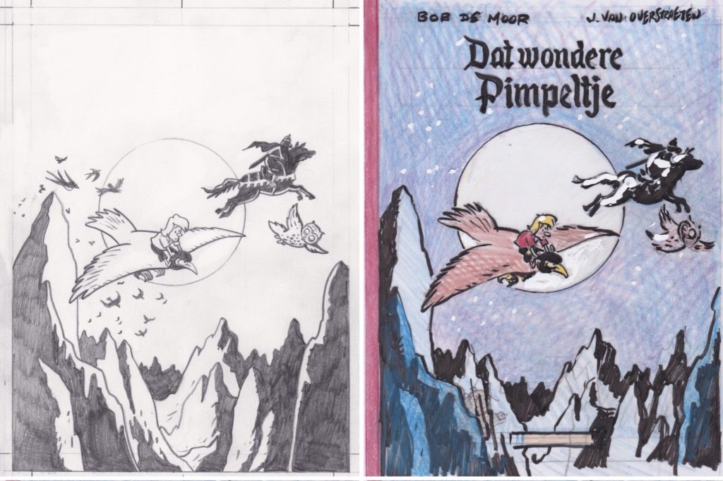 The birth of a cover for Bob De Moor's 'Dat wondere Pimpeltje' by Johan De Moor