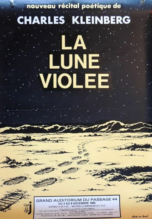 Bob De Moor illustrates Charles Kleinberg's poetry recital 'La Lune Violée'